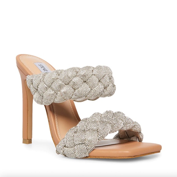 Steve Madden Braided Rhinestone heels size 6 - Picture 6 of 12